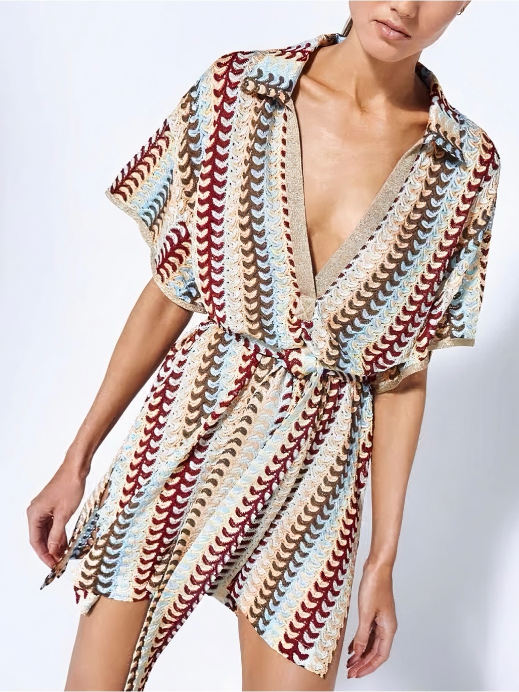Nwot Alexis Mini Knit Chevron Maurizio Shirt Dress